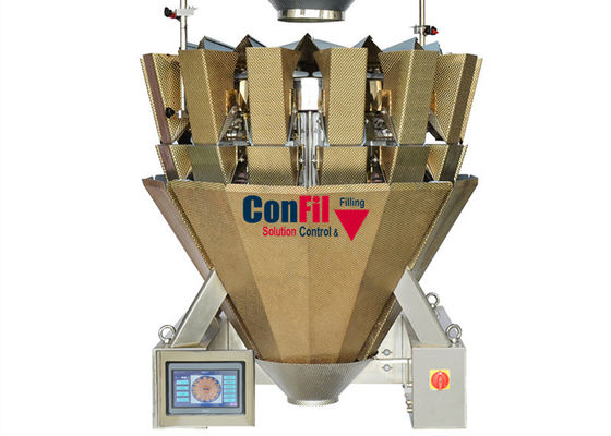 200gram multi Hoofdverpakkingsmachine 14 de Hoofd In reliëf gemaakte Oppervlakte van de Wegers Vullende Machine