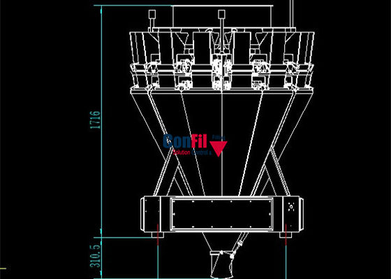De Weger van Multihead van de Multihead Wegende Machine voor Kwark en van de Kaaskwark Waterdichte het Vullen Machine
