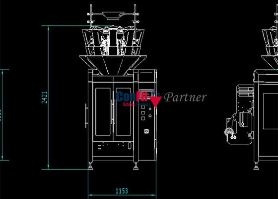 900 kg 12 Hoofd Verticale Vorm vult Verbindingsmachine met Multihead-Weger