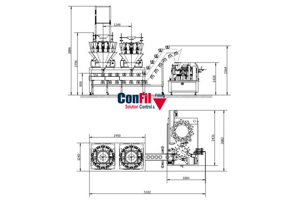 60 Zakken/Min Rotary Vacuum Packaging Machine voor Klaar Maaltijd Gemarineerd Voedsel
