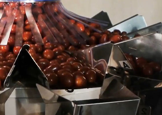 De Weger van Multihead van de Multihead Wegende Machine voor IQF-Framboos en Cherry Frozen Food Filling Machine