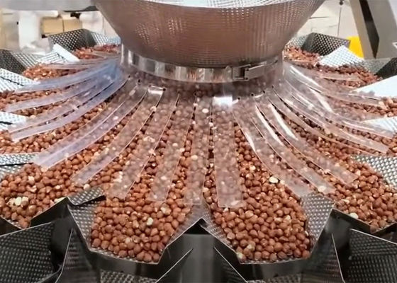 De Weger van Multihead van de Multihead Wegende Machine voor Notenamandelen Geroosterde Noten het Vullen Waterdichte Machine